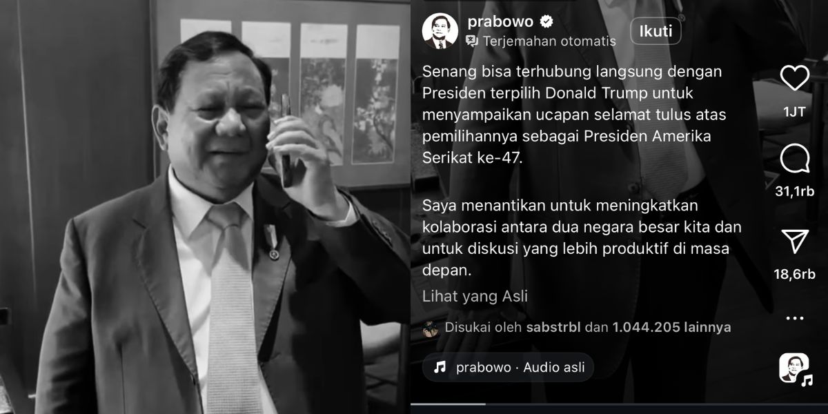 Rare Moment of Prabowo Calling the US President: Congratulating Him and Discussing the Assassination Tragedy