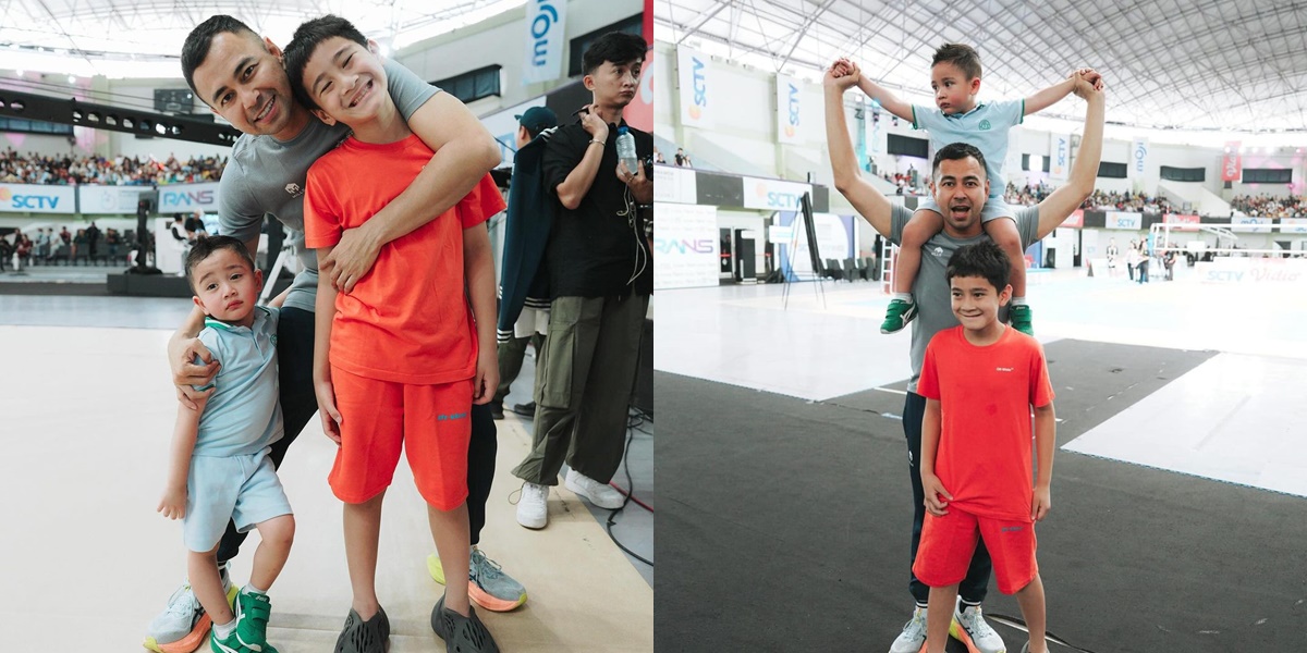 Moments of Raffi Ahmad Exercising with Rafathar and Rayyanza in Harmony