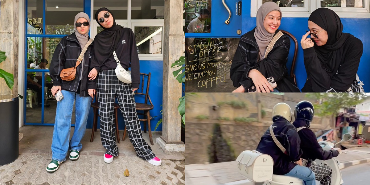 Motorcycling Together Again, This is the Stylish Hijab Style of Natasha Rizky and Dian Ayu