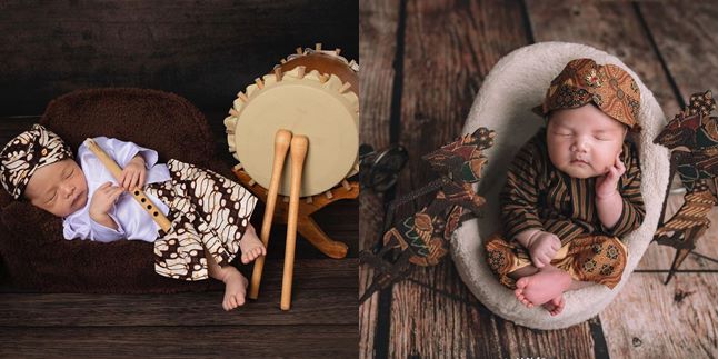 Anggun and Gagah! 10 Newborn Photoshoot of Celebrity Children Wearing Javanese Outfits, Gala with a Wide Smile - Baby Leslar as a Warrior