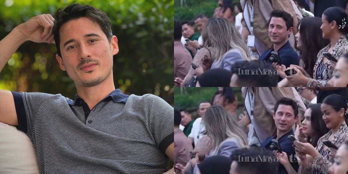 Portrait of Nino Fernandez at the Wedding of Luna Maya and Maxime Bouttier, Sitting Next to Steffi Zamora