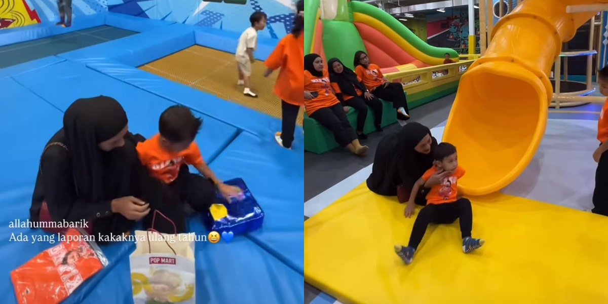 Paula Verhoeven Accompanies Her Two Children at the Playground, During Kiano's Birthday Moment