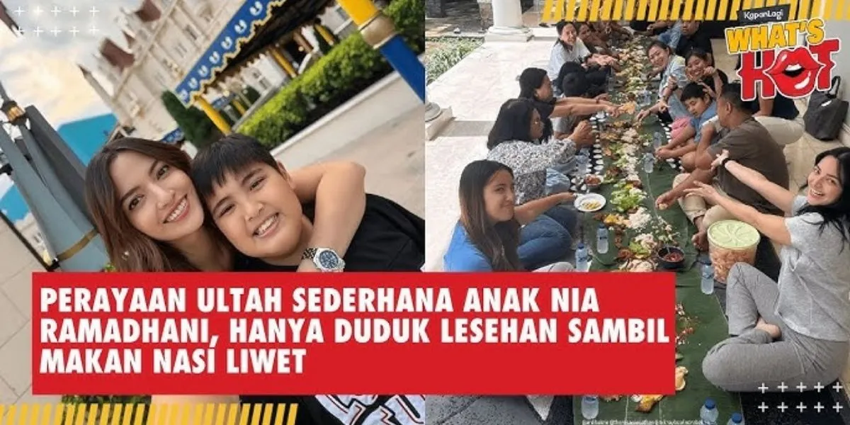 Simple Birthday Celebration for Nia Ramadhani's Child, Just Sitting on the Floor While Eating Liwet Rice