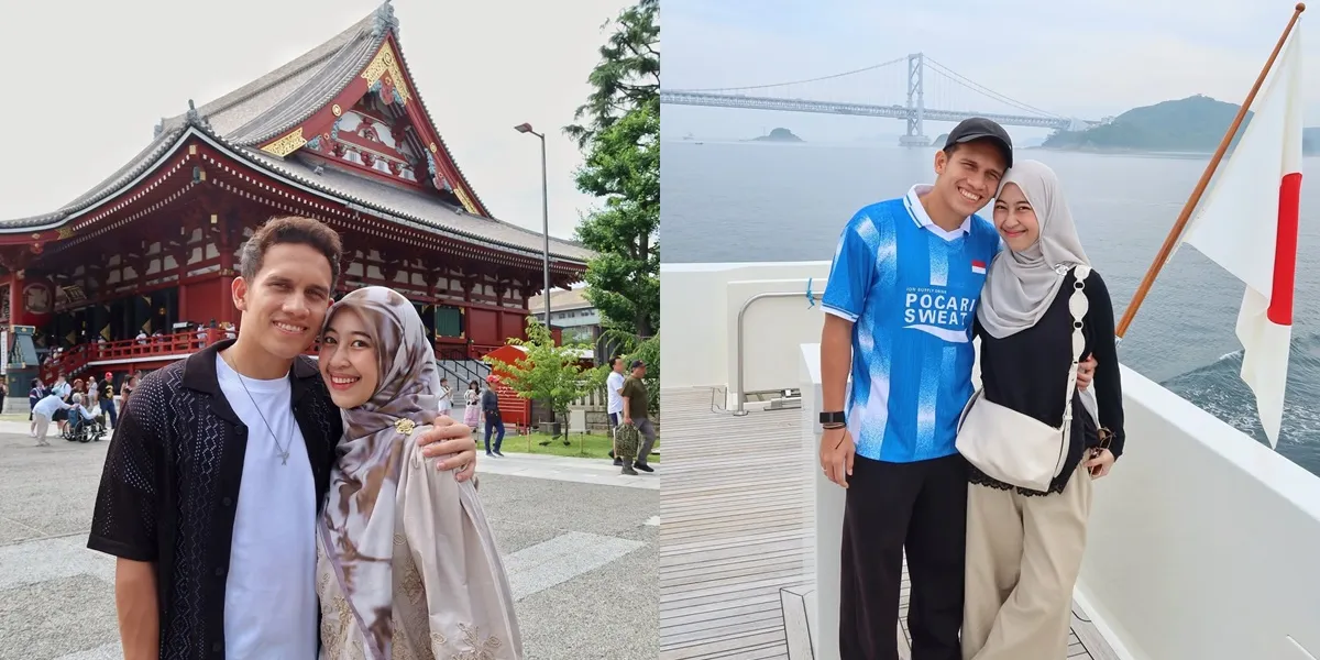 6 Portraits of Adiba Khanza and Egy Maulana Enjoying Their Vacation in Japan, Showcasing Affection - Simple and Comfortable OOTD