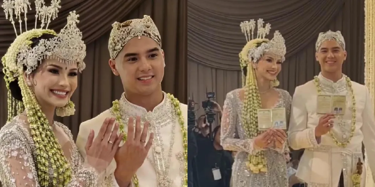 Portrait of Al Ghazali and Alyssa Daguise Show Wedding Book and Wedding Ring, Officially Husband and Wife