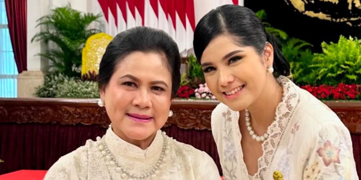 Portrait of Annisa Yudhoyono during Halal Bihalal and Meeting with OASE of the Indonesian Maju Cabinet, Photo with Iriana, First Lady of Indonesia