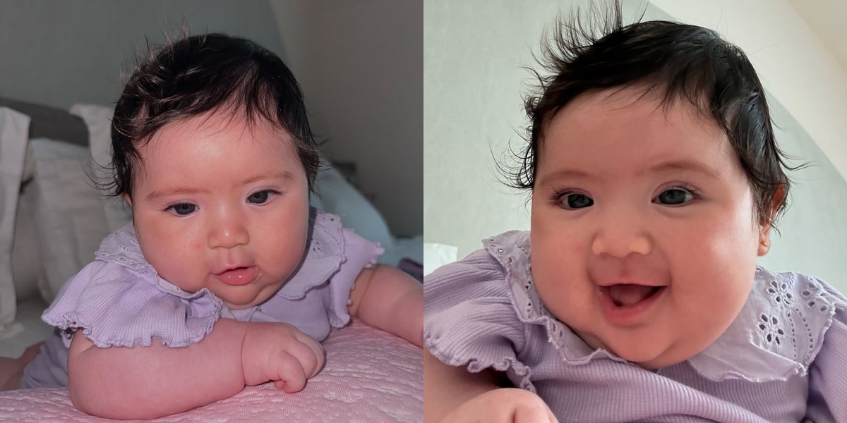 Portrait of Baby Hagia, Daughter of Jessica Iskandar and Vincent Verhaag, During Tummy Time, So Adorable