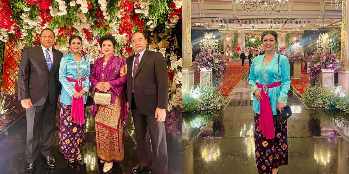 Portrait of Bella Saphira Attending a Wedding with Government Officials' Wives, Beautiful in Balinese Kebaya