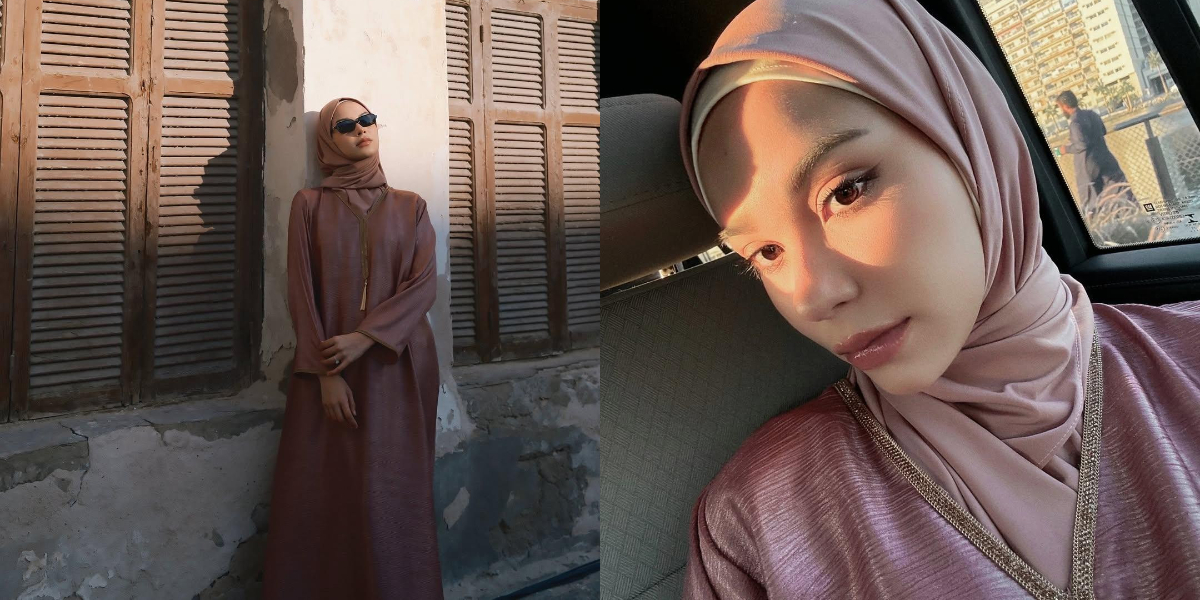 Beautiful Portrait of Alyssa Daguise in Jeddah with Hijab and Kaftan, European Muslim Vibe