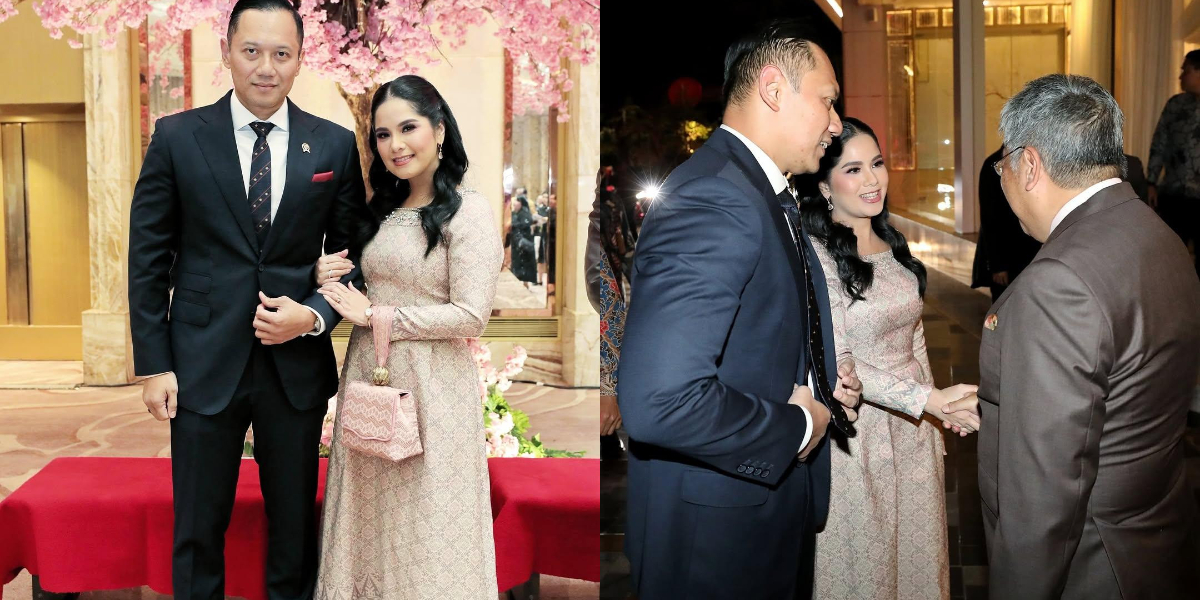 Beautiful and Elegant Portrait of Annisa Pohan Accompanying Her Husband at the 65th Birthday of Japanese Emperor Naruhito