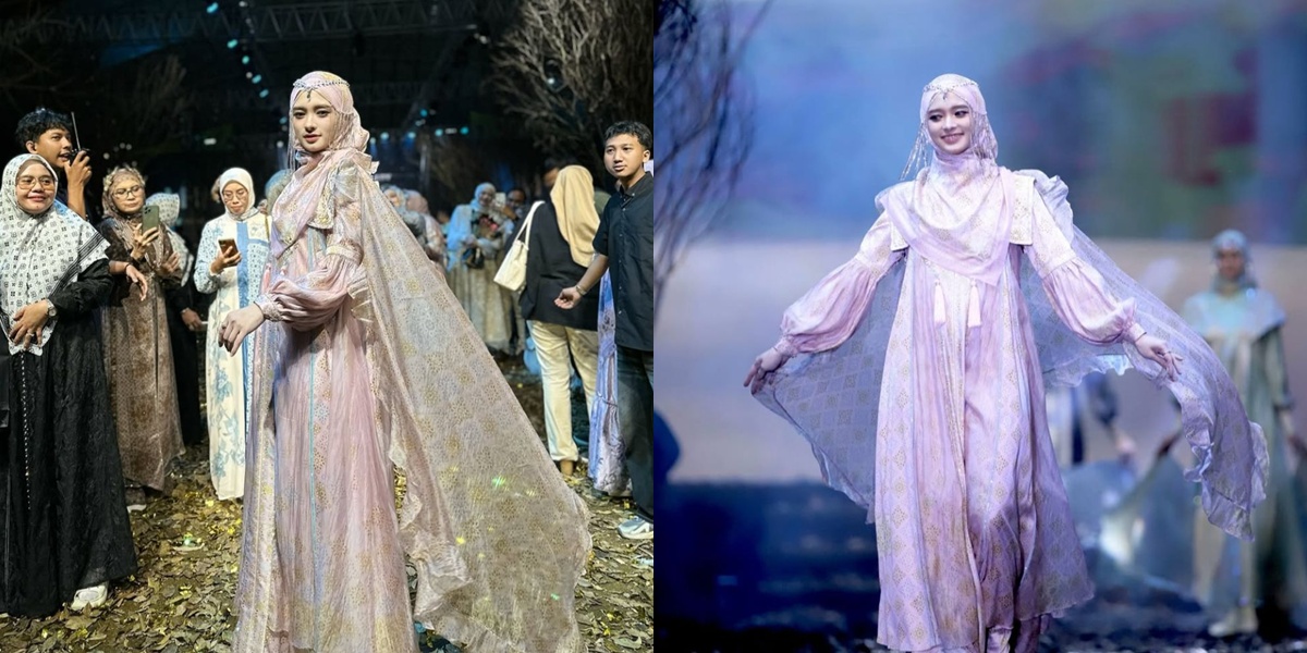 Beautiful Portrait of Inara Rusli Strutting on the Runway, Stunning in Elegant Attire