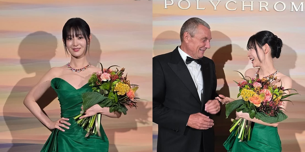 6 Beautiful Portraits of Kim Ji Won Attending the BVLGARI Event, Looking Elegant – Making Heart Cheek Pose with the CEO