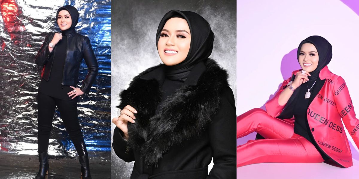 Beautiful Portrait of Neng Dessy, Saipul Jamil's Girlfriend, with a Black Hijab