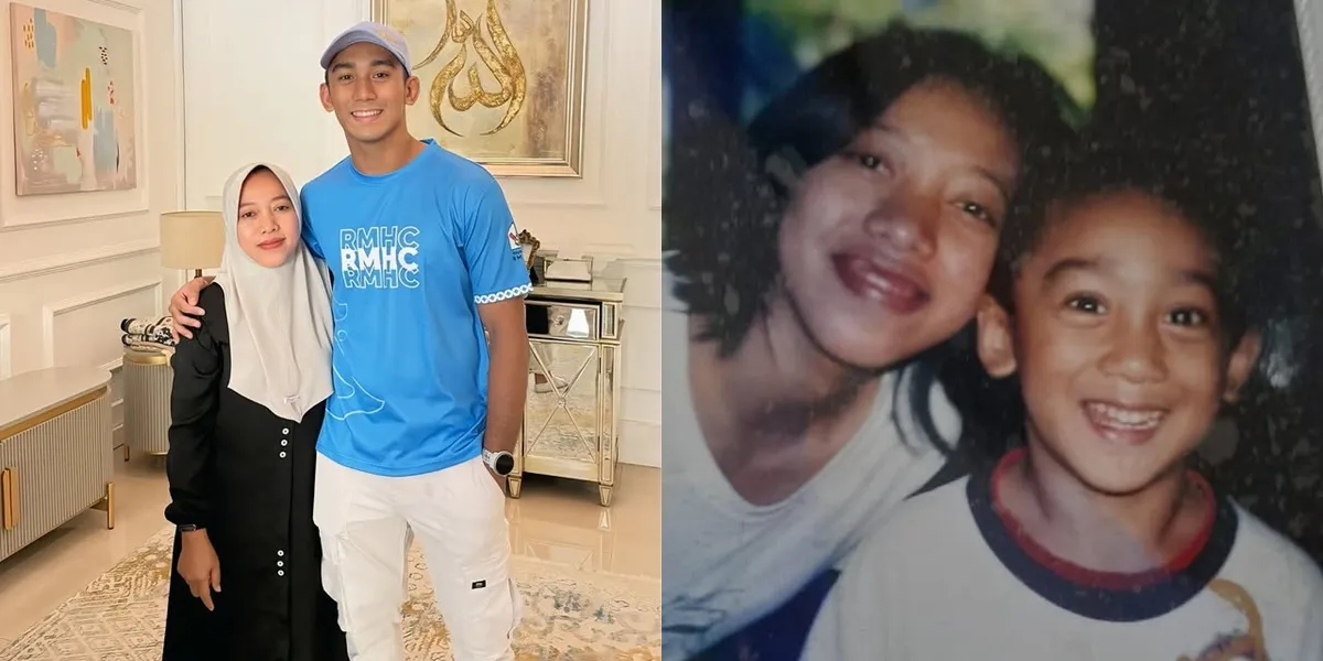 Then vs Now Portrait of Daffa Wardhana with His Caregiver, Taken Care of Since He Was a Toddler