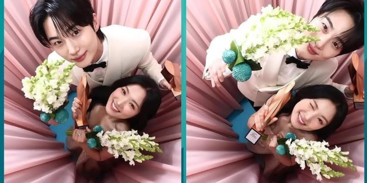 A Series of Adorable Photos of Byeon Woo Seok and Kim Hye Yoon Celebrating Their Victory at the 2025 Baeksang Arts Awards
