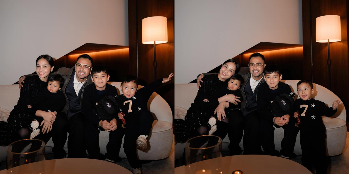 Portrait of Togetherness of Raffi Ahmad and Nagita Slavina with Their Three Children, Perfectly Matching in Coordinated Outfits