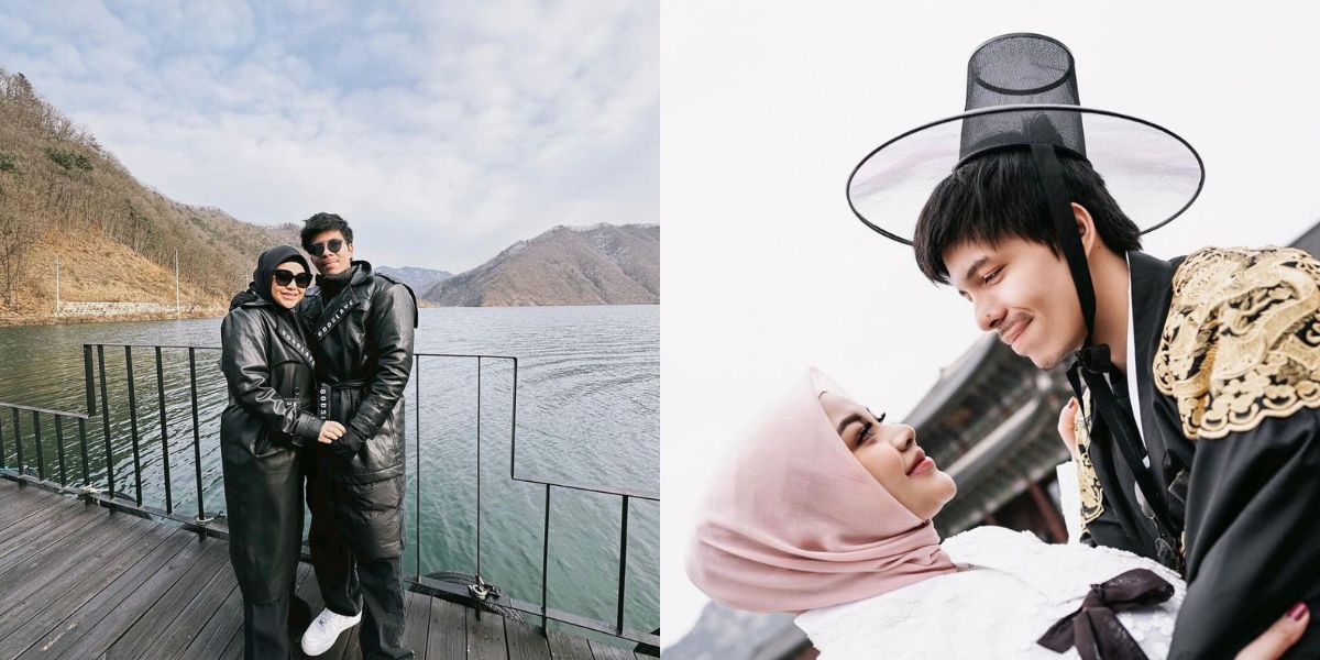 Portrait of Aurelie Hermansyah and Atta Halilintar on Vacation in South Korea