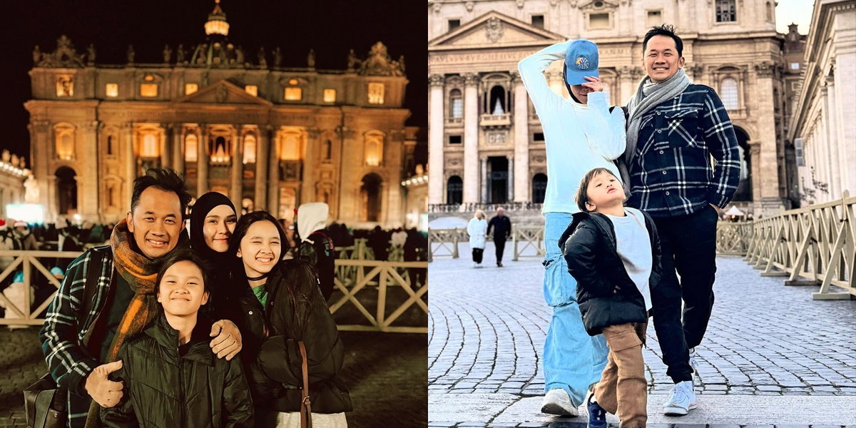 Portrait of the Hanung Bramantyo and Zaskia Adya Mecca Family Vacation in the Vatican City