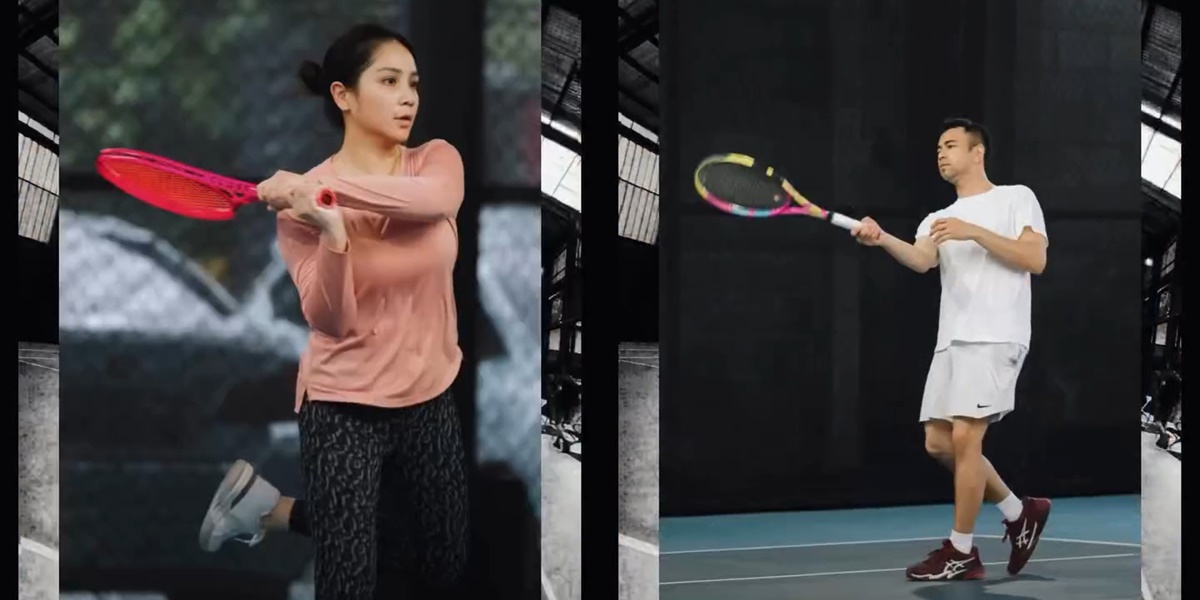 Portrait of Raffi Ahmad and Nagita Slavina Practicing Tennis Together, Ready for the Lagi-Lagi International Tennis Tournament