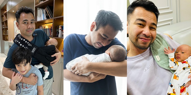 9 Photos of Raffi Ahmad Caring for Rayyanza, Truly Looks Like a Father of Two - Still Looking Nervous While Carrying the Baby