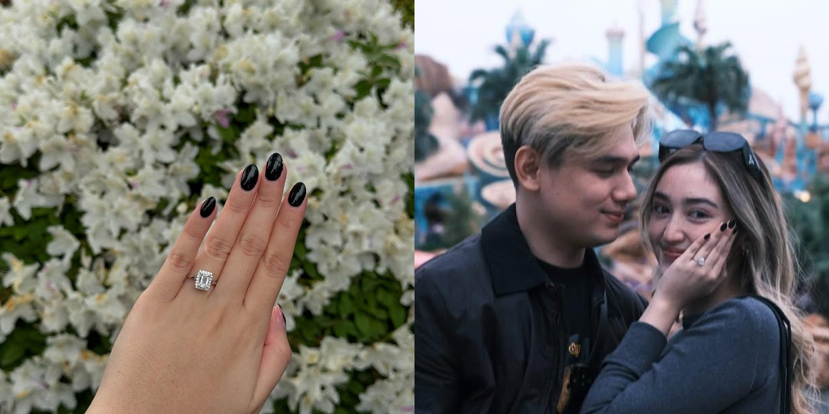 Portrait of Ranty Maria Showing Off a Diamond Ring on Her Ring Finger, Soon to Marry Rayn Wijaya After a Year of Engagement?