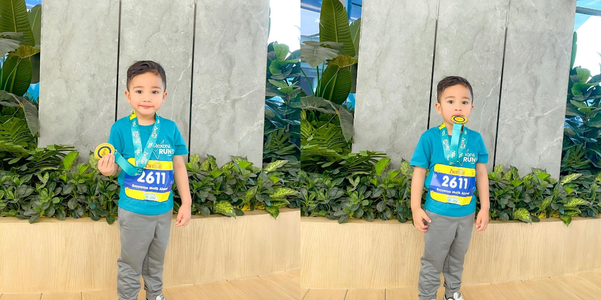 Portrait of Rayyanza 'Cipung' Participating in a Marathon, Called the Most Productive Toddler