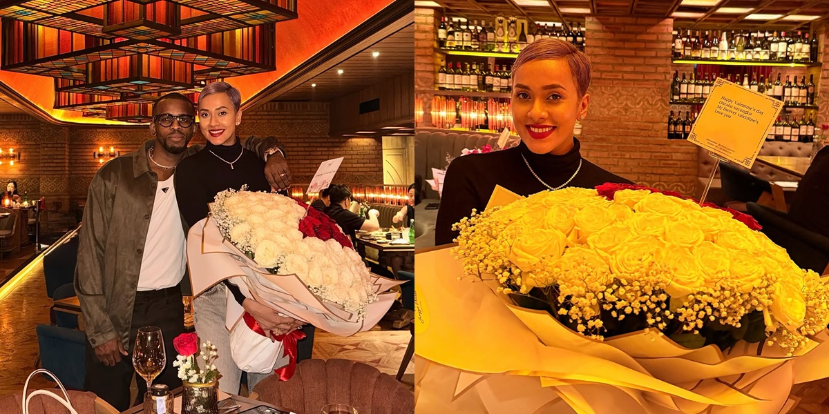 Romantic Portrait of Kimmy Jayanti Dining with Greg Nwokolo, Receives Flower Gift