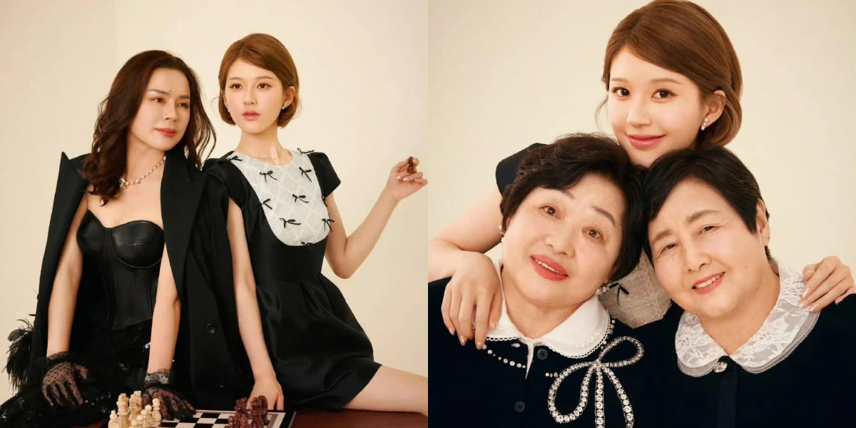 Latest Portrait of Zhao Lusi, Stunning Appearance in a Photoshoot with Her Beloved Mother and Grandmother