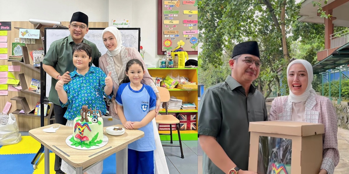 Portrait of Aliyan Akhtar Raja Sulaiman's Birthday, Pasha Ungu and Adelia Pasha's Son, Celebrated Simply at School