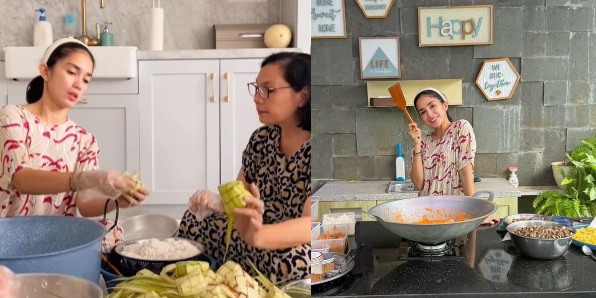 Portrait of Ussy Sulistiawaty Teaching Mother-in-law to Make Ketupat, Afraid of Bad Luck