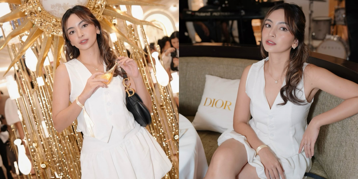 Portrait of Valerie Tifanka Wearing White Dress at Dior Event, Praised for Timeless Beauty