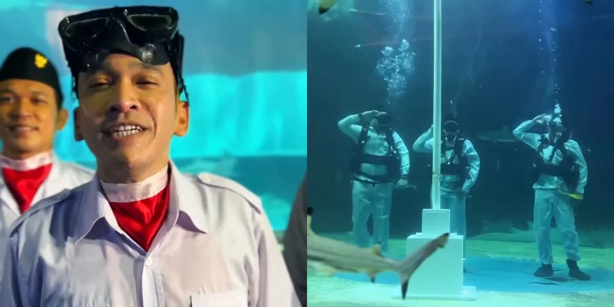 Ruben Onsu Raises the Flag in the Aquarium, Remembers the Near Oxygen Depletion Incident in Labuan Bajo
