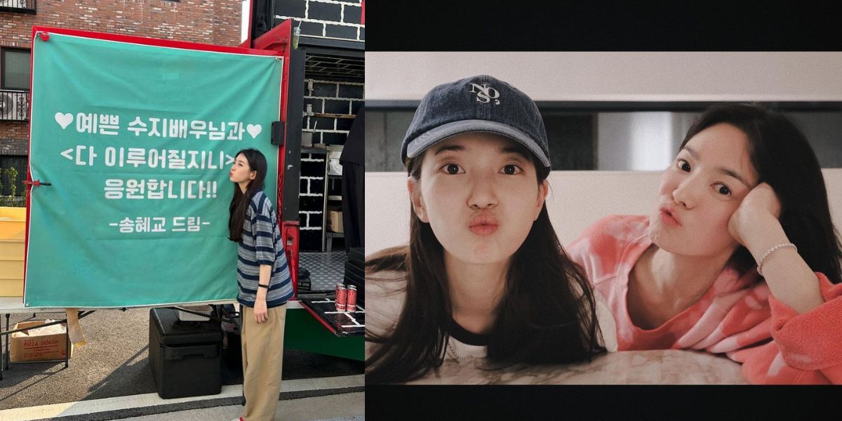 Apparently a Close Friend, Song Hye Kyo Shows Support by Sending a Pizza Food Truck for Bae Suzy