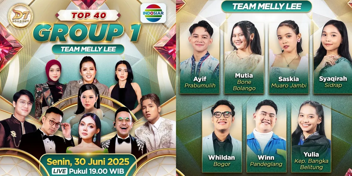 Watch D'Academy 7 Top 40 Group 1 Team Melly Lee, Tonight at 7:00 PM WIB on Indosiar