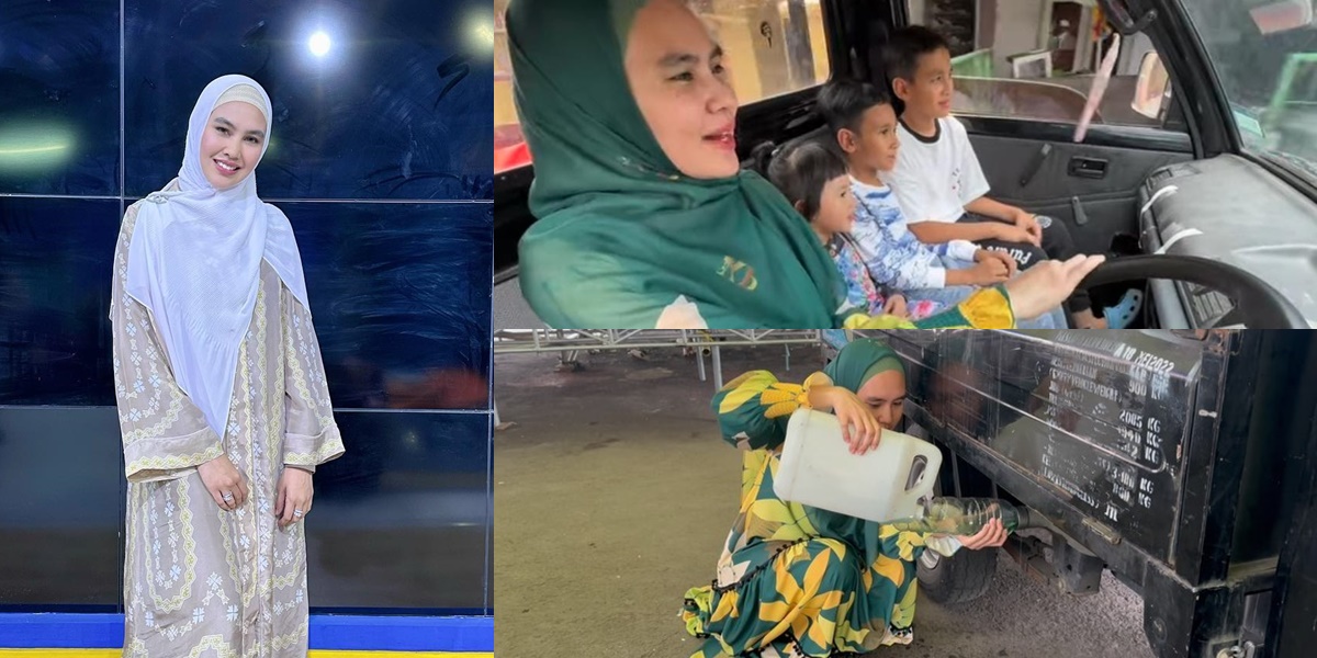 Mentioning Favorite Car, Here are 7 Photos of Kartika Putri Driving a Pick Up Truck and Taking Her Child for a Ride - Fill Up the Tank Using a Jerigen