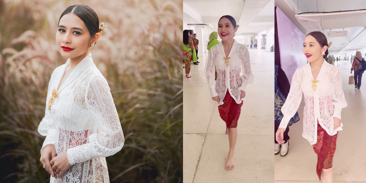 Having Appeared Gracefully in Kebaya, This is the Moment Prilly Latuconsina Runs Barefoot to Call the Siomay Vendor