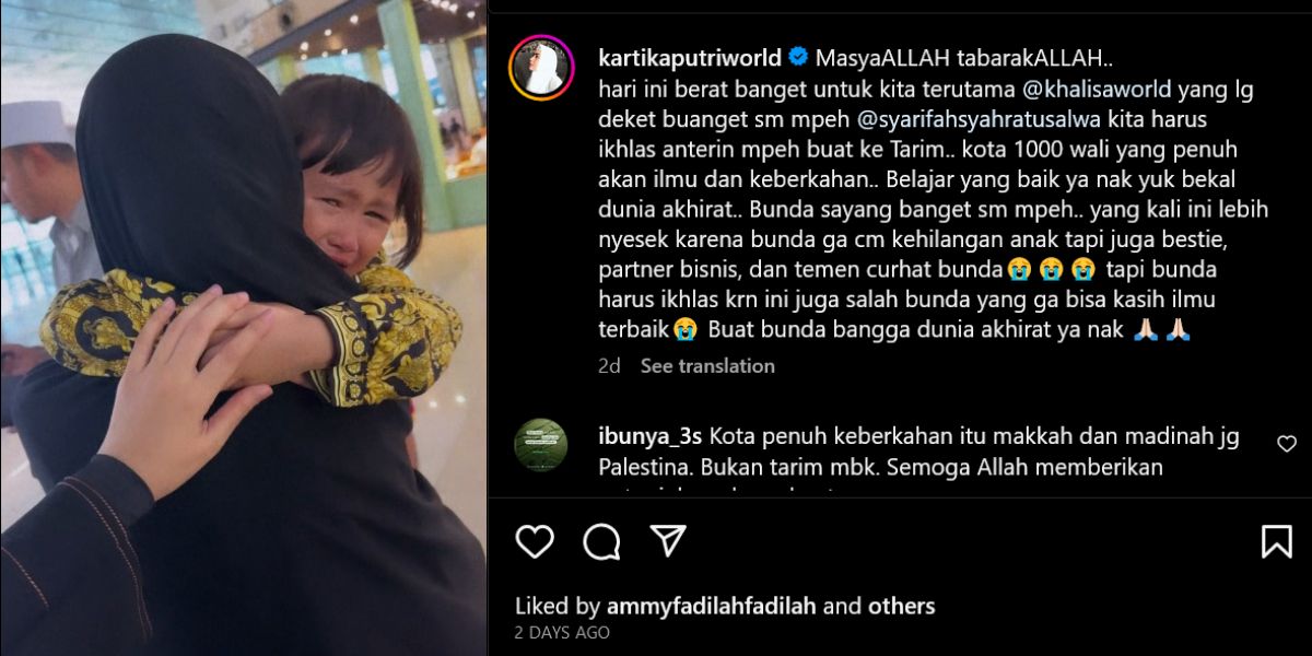 Unable to Hold Back Tears, Kartika Putri Writes Farewell Sentence to ...