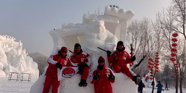 Indonesian Team Wins Snow Sculpture Festival in Harbin, Despite Coming from a Tropical Country and Training in an Ice Cabinet