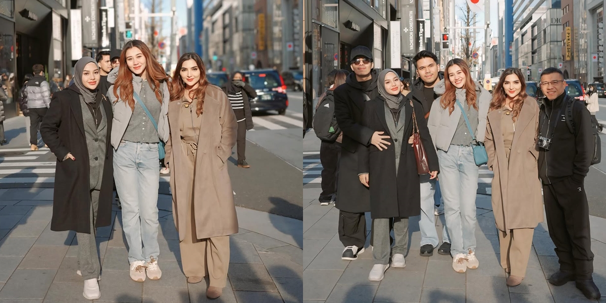 Triple Date, 7 Photos of Ashanty, Aurel Hermansyah, and Aaliyah Massaid Vacationing in Japan with Their Partners