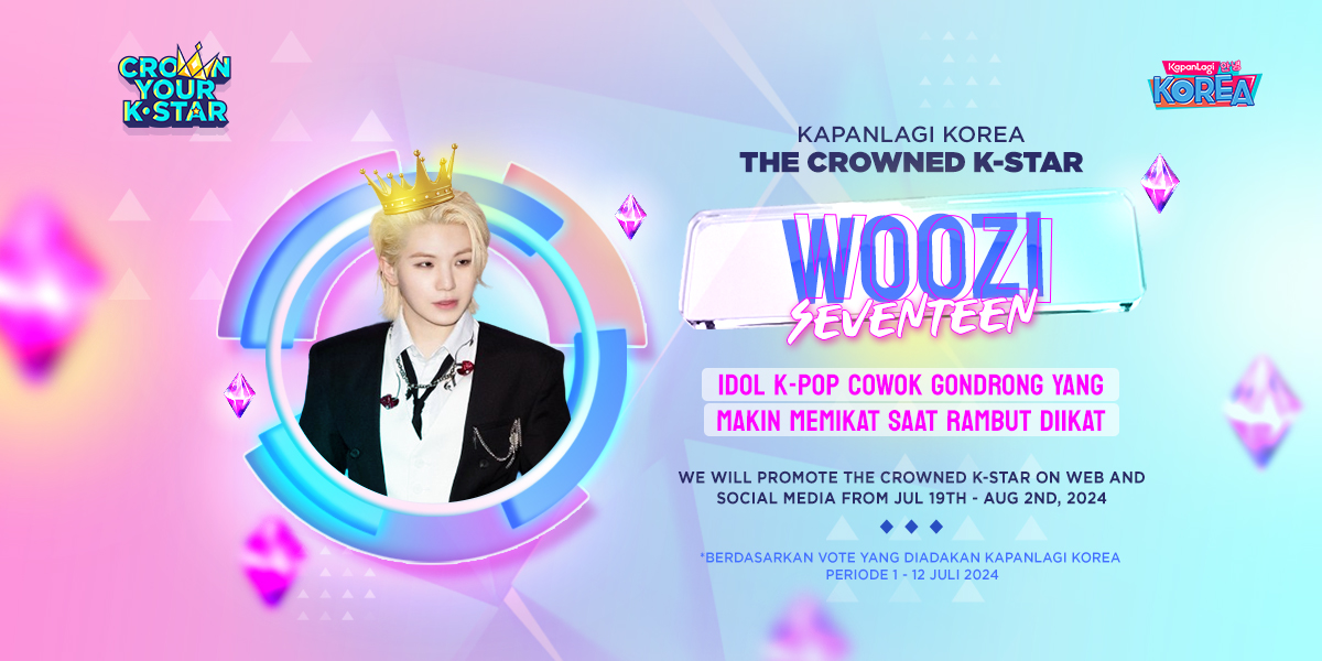 Woozi SEVENTEEN as THE CROWNED K-STAR KapanLagi Korea 'Charming Long-haired Male K-Pop Idol'