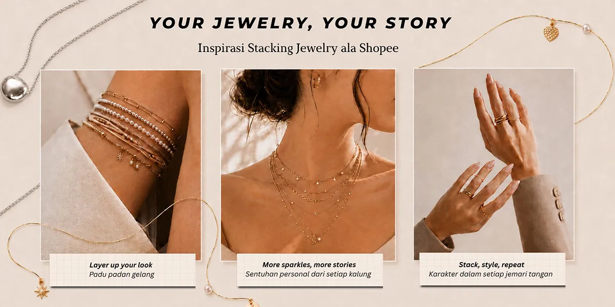  Your Jewelry, Your Story! Intip Inspirasi Stacking Jewelry yang Lagi Hits di Shopee 