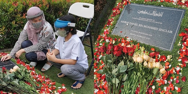 Visiting Ashraf Sinclair's Tomb Accompanied by Noah, BCL's Hijab Appearance Flooded with Praise