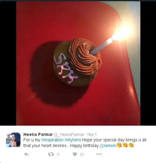 Ini dia kue ultah yang dibuat Heena untuk sang idola © Twitter.com/_HeenaParmar