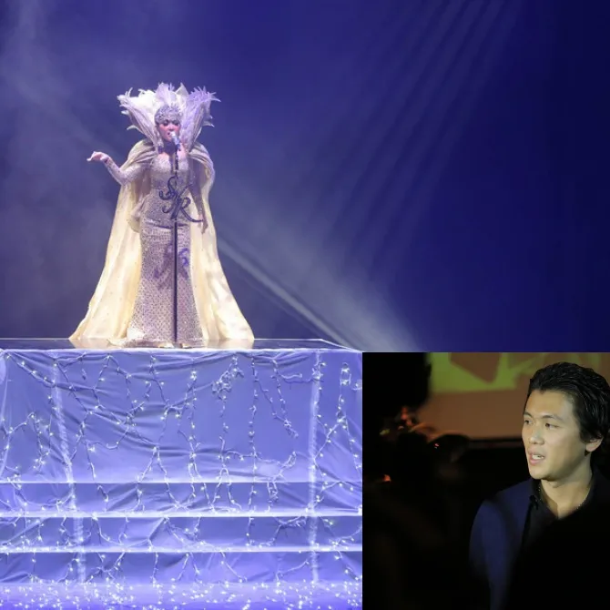 Potret Syahrini saat menggelar konser dan Reino Barack © KapanLagi.com