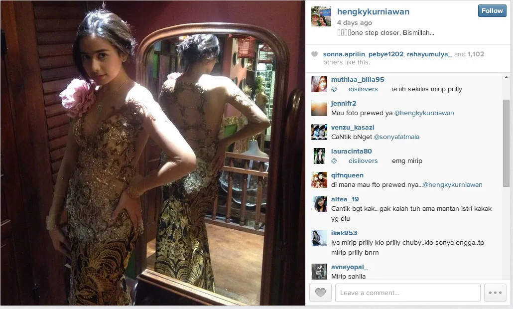 Sonya Fatmala dengan kebaya cantik. Bakal segera nikah? ©instagram.com/hengkykurniawan