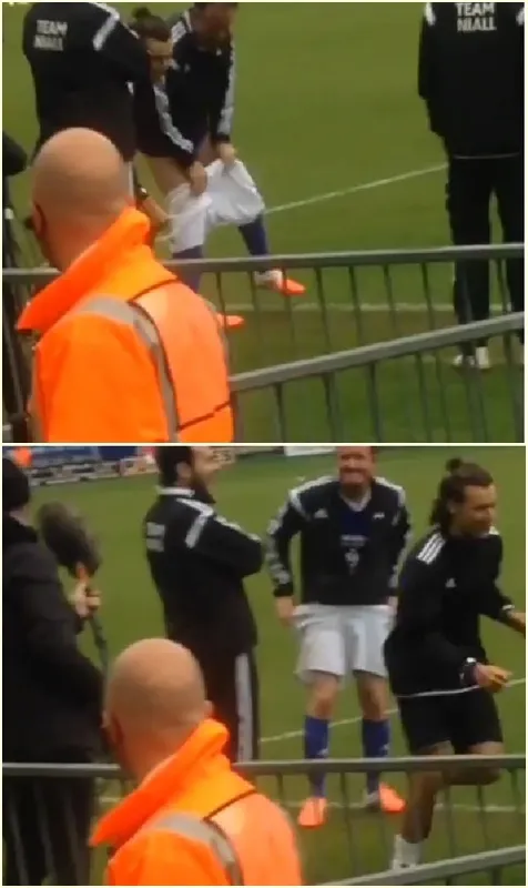 Harry Style saat menjahili Pier Morgan @eonline.com