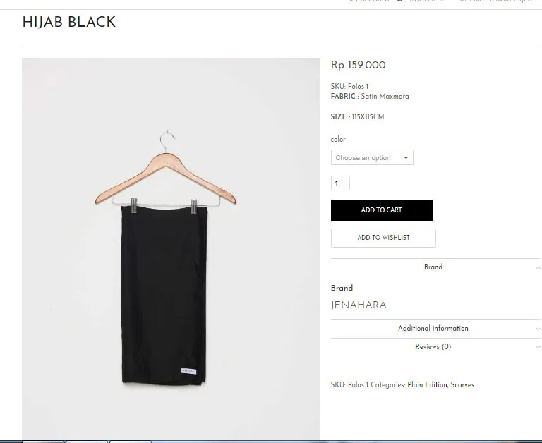 Hijab yang dikenakan Lindsay Lohan bisa ditemukan di webstore Jenahara. © www.jenahara.com