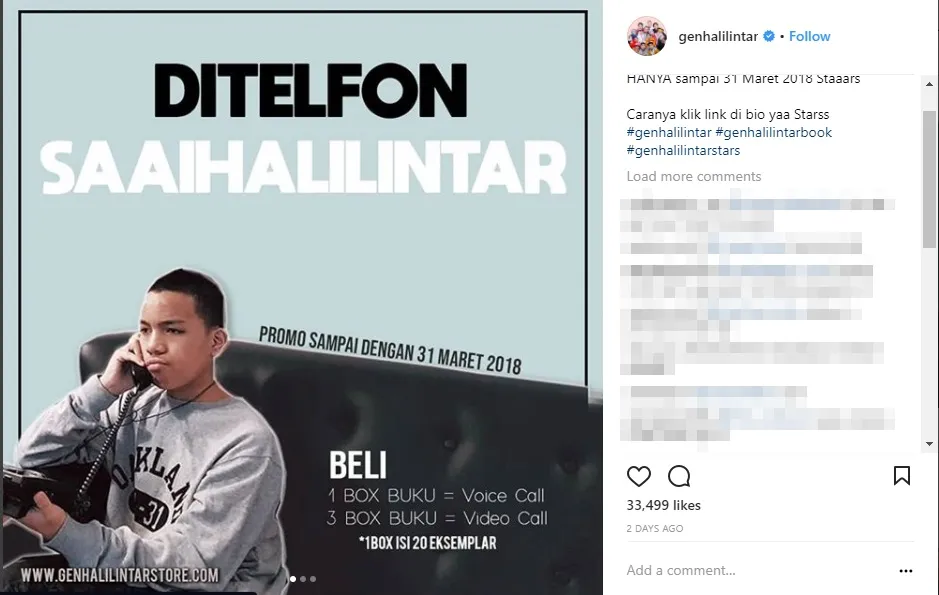 Postingan ini sudah dihapus oleh akun Gen Halilintar / Credit: Instagram - genhalilintar