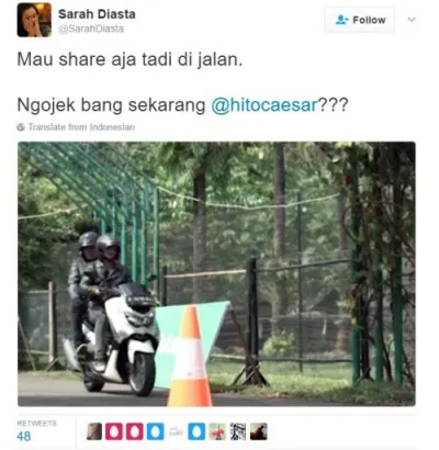 Hito jadi driver ojek online?