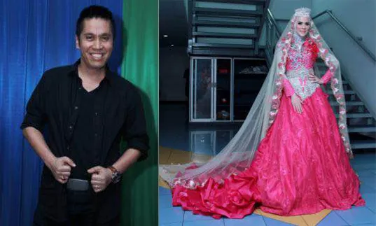 Aldy Widie dan gaun Princess Mahkota Angel Lelga/©Kapanlagi.com®/ Fikri Alfi Rosyadi